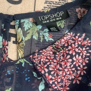 Top shop floral sheer blouse size 10